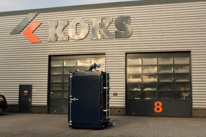 Black KOKS vacuum box big bag filler unit